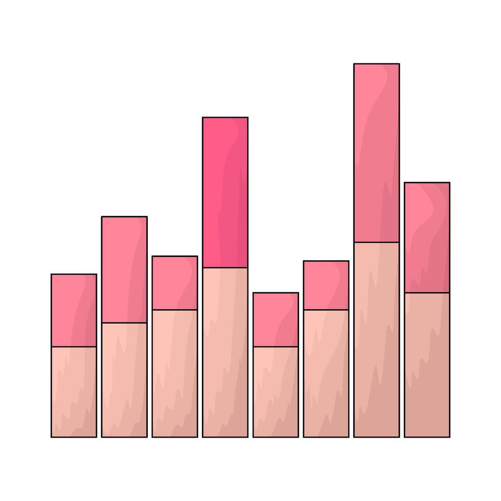 pink bar graph vector