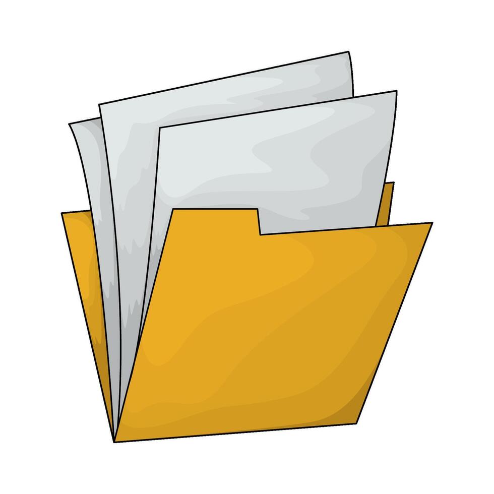 empty yellow folders illustration vector