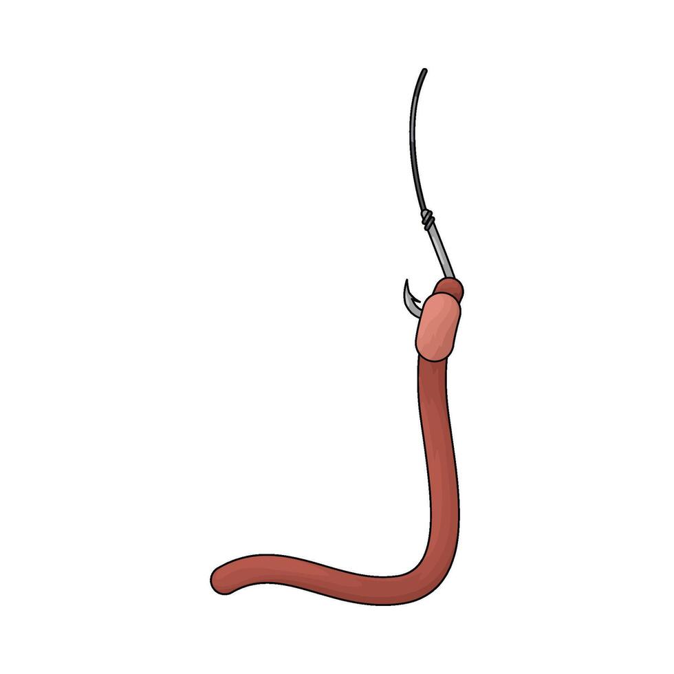 Fishing hook with worm vector