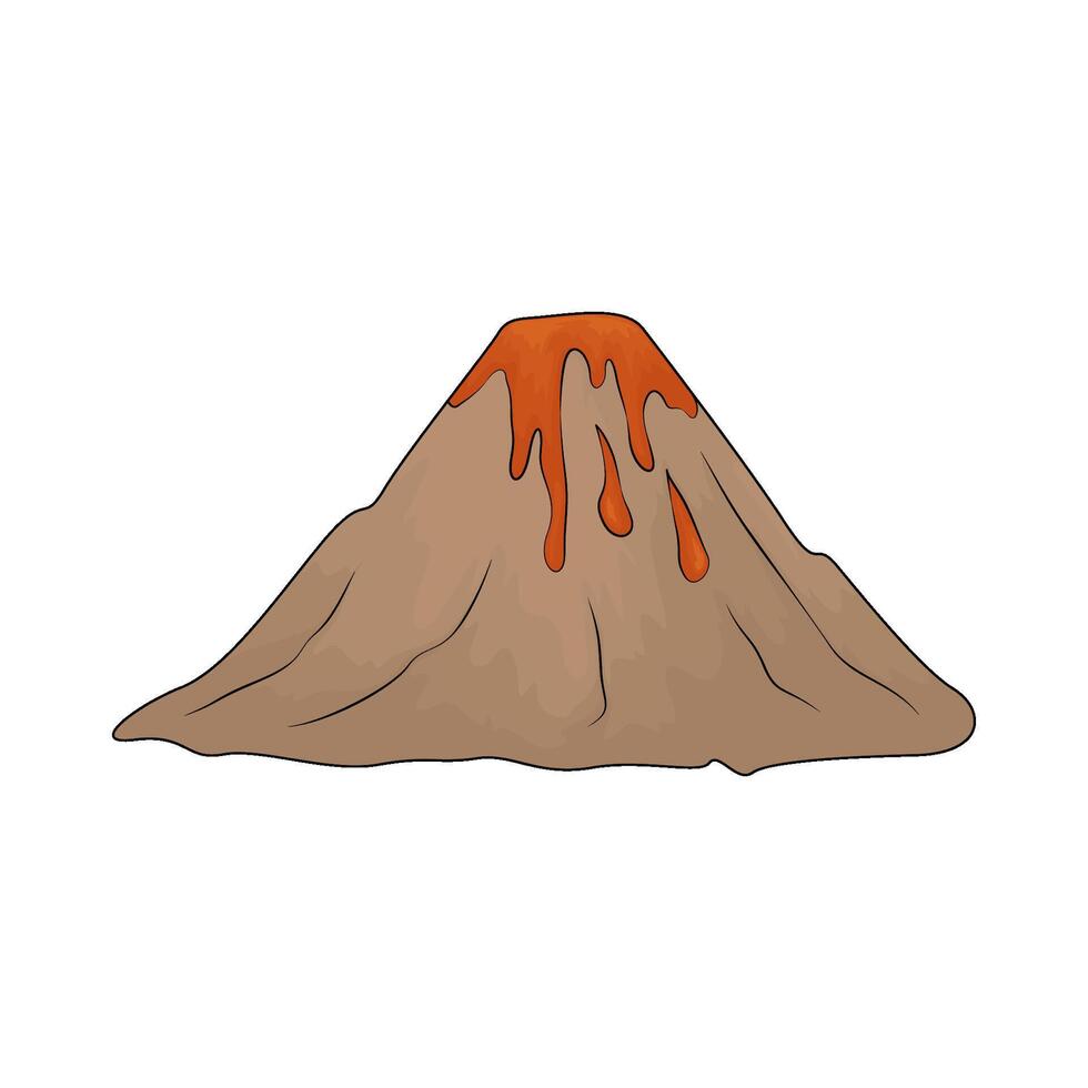 illustration of a volcano vector