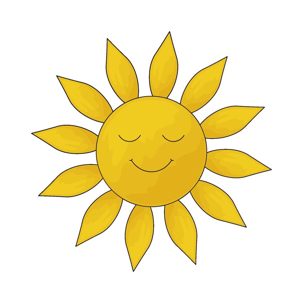 illustration of a smiling sun vector