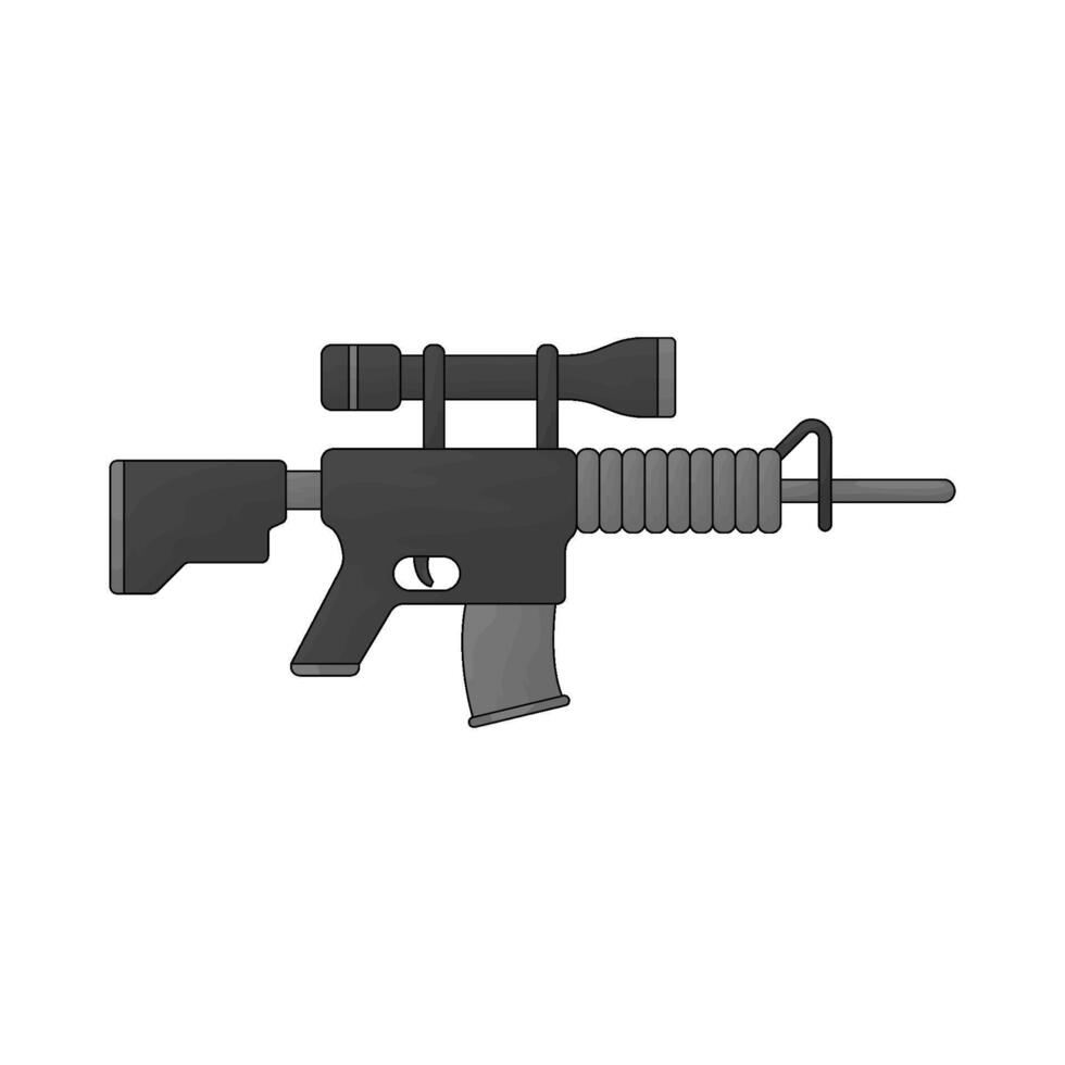 Military rifle illustration vector