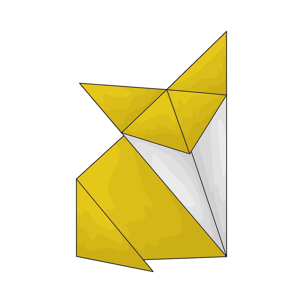 Origami fox illustration vector