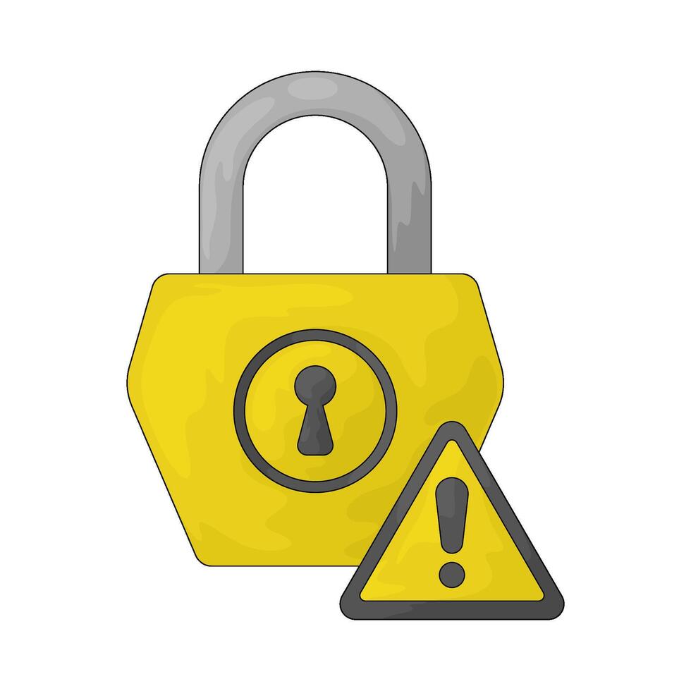 padlock with danger sign vector