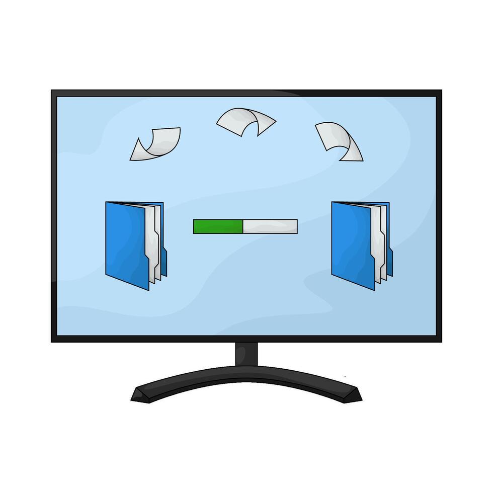 folders upload process vector