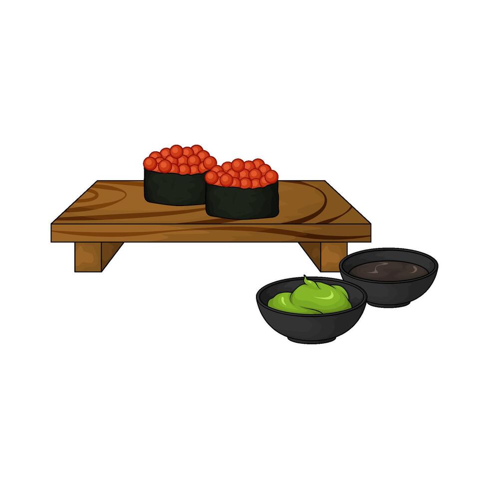Easy and Delicious Sushi rolls vector