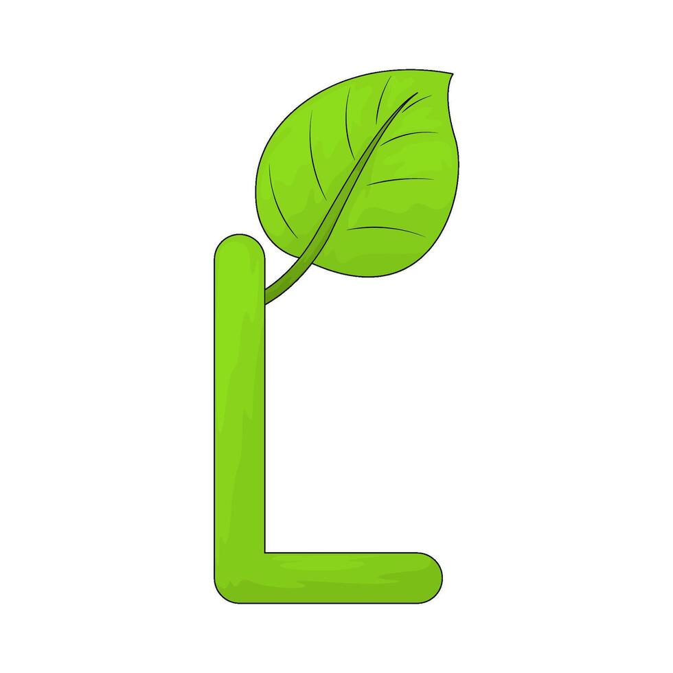 letter l for leaf vector