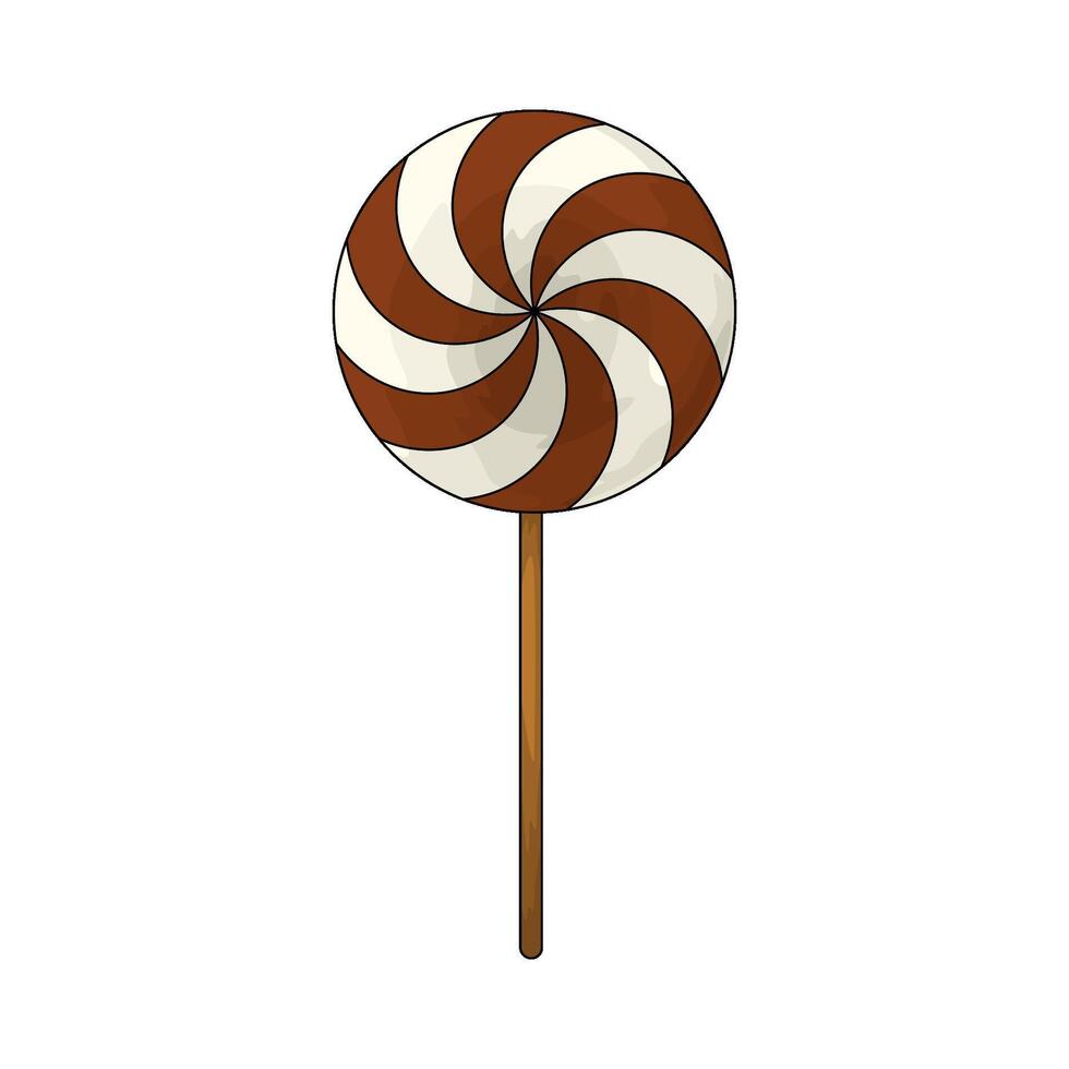 chocolate lollipop illustration vector