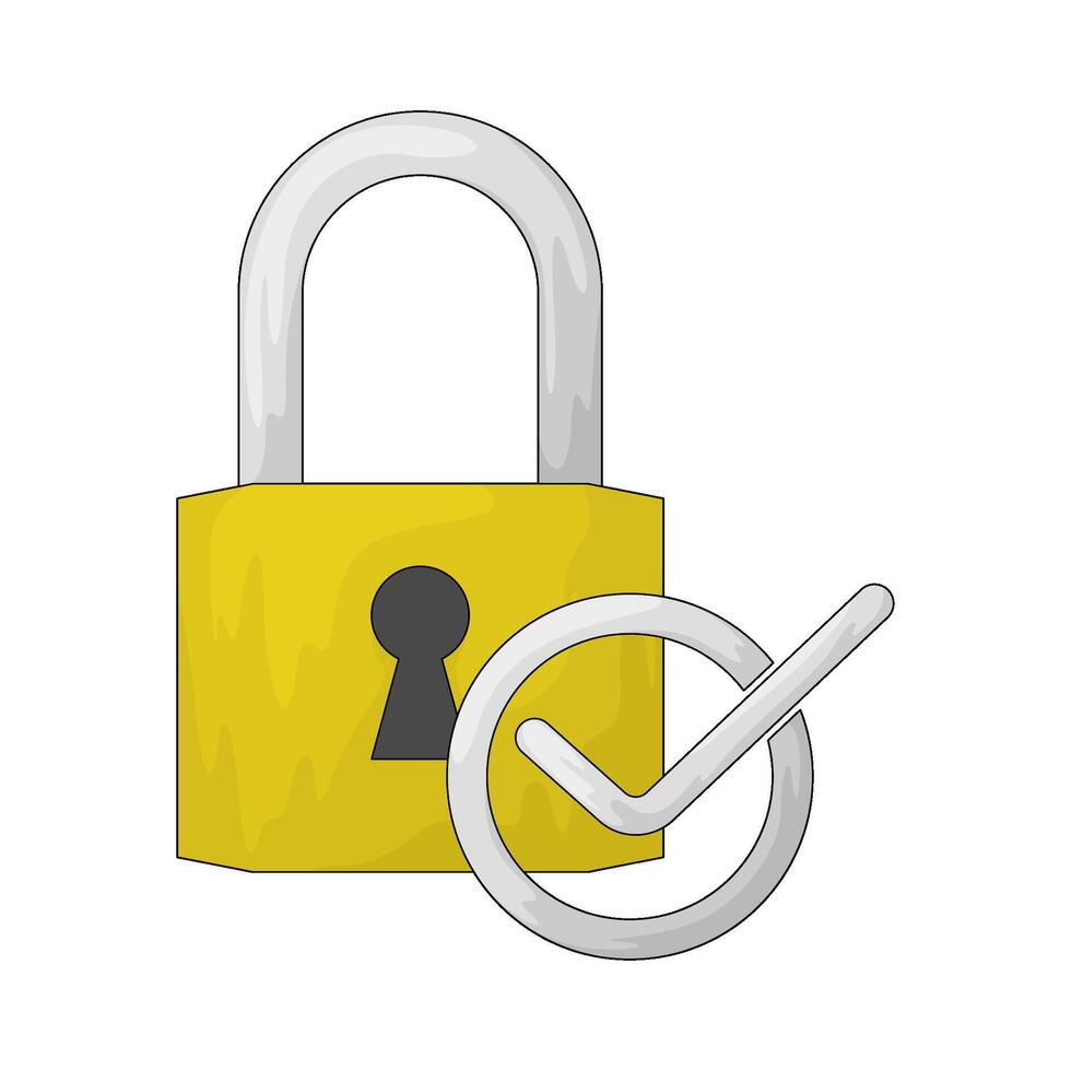 padlock with tick vector