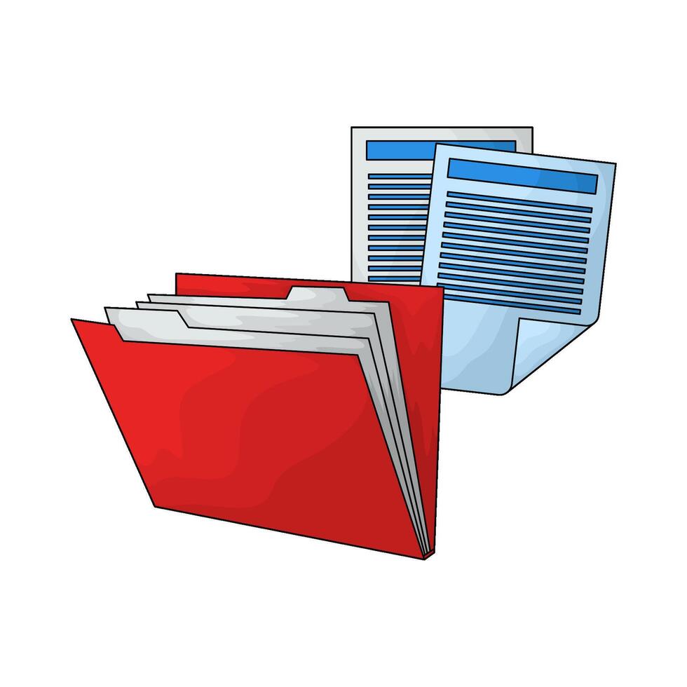 red folder with file vector