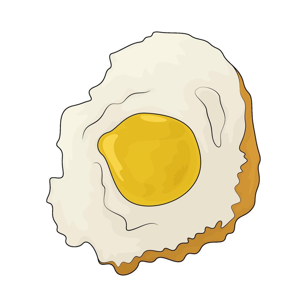 fried egg illustration vector