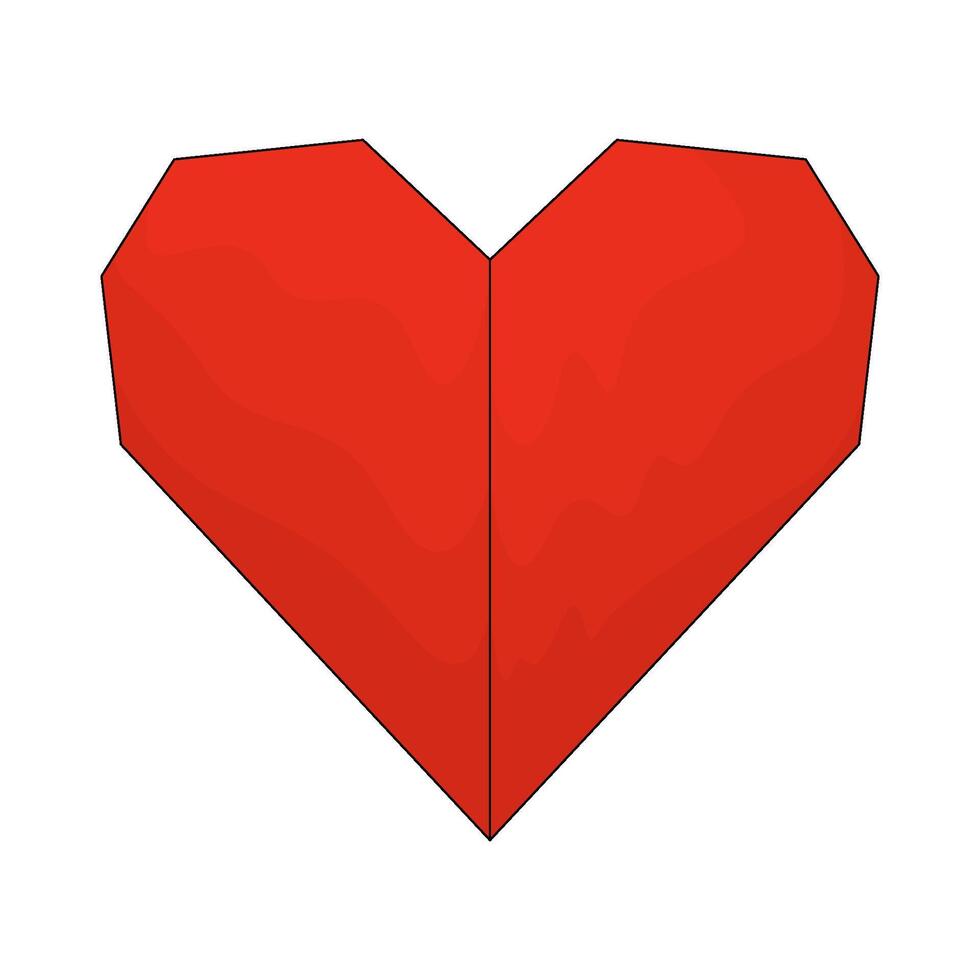 Origami heart illustration vector
