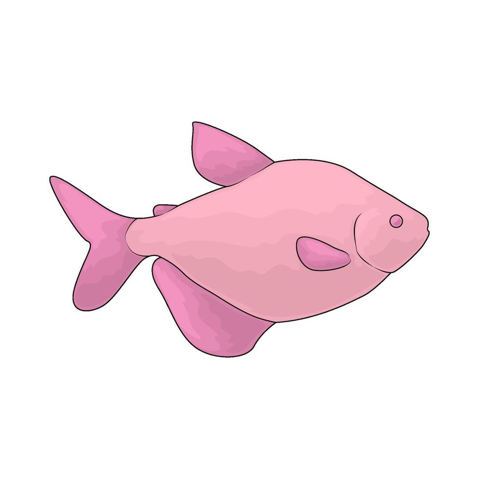 pink fish illustration vector
