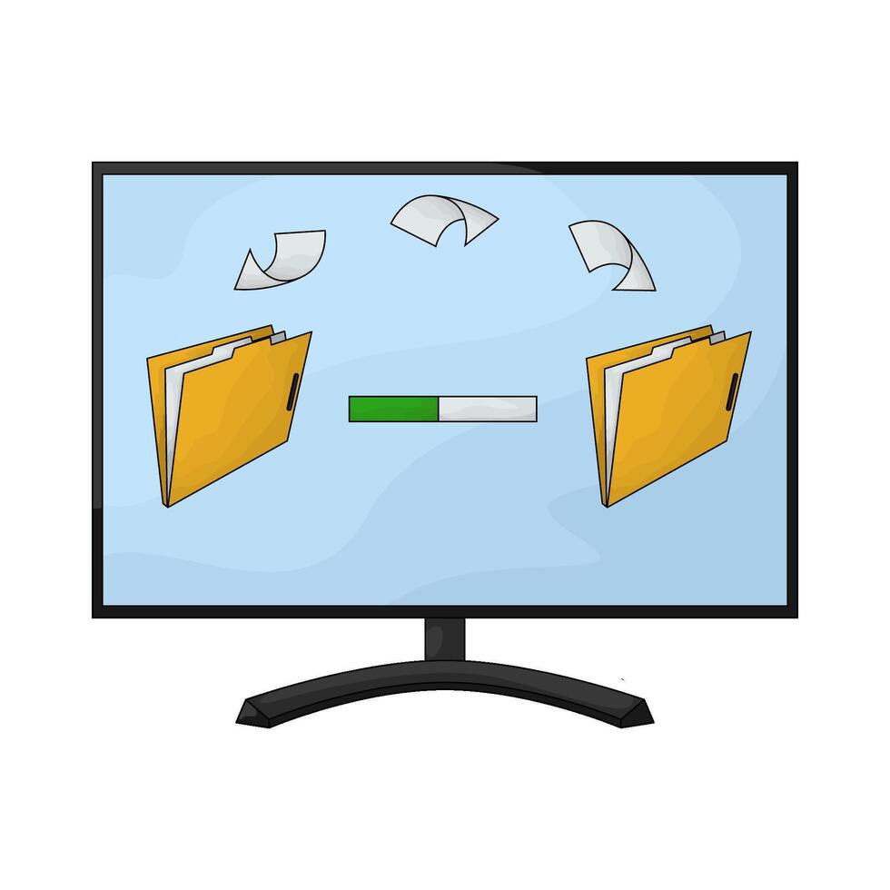 folders upload process illustration vector