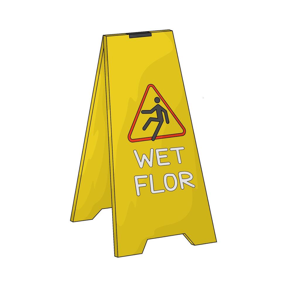 wet floor signs illustration vector