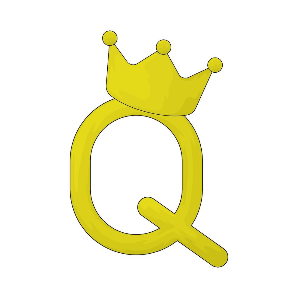 letter q for queen vector