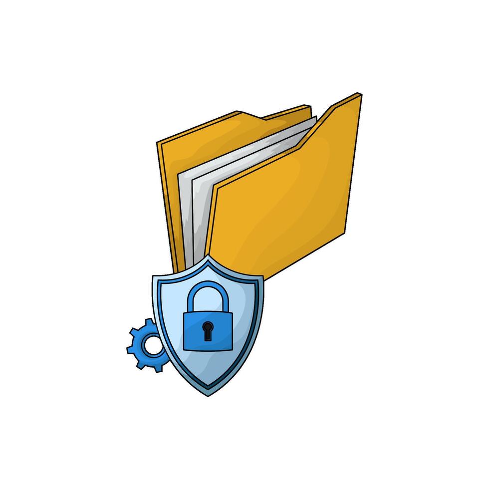 locked folders illustration vector