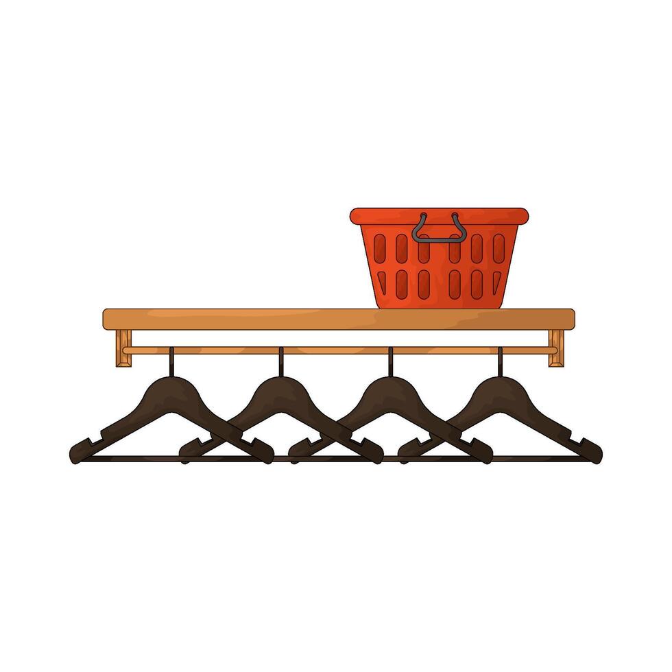 Laundry hanger with basket vector