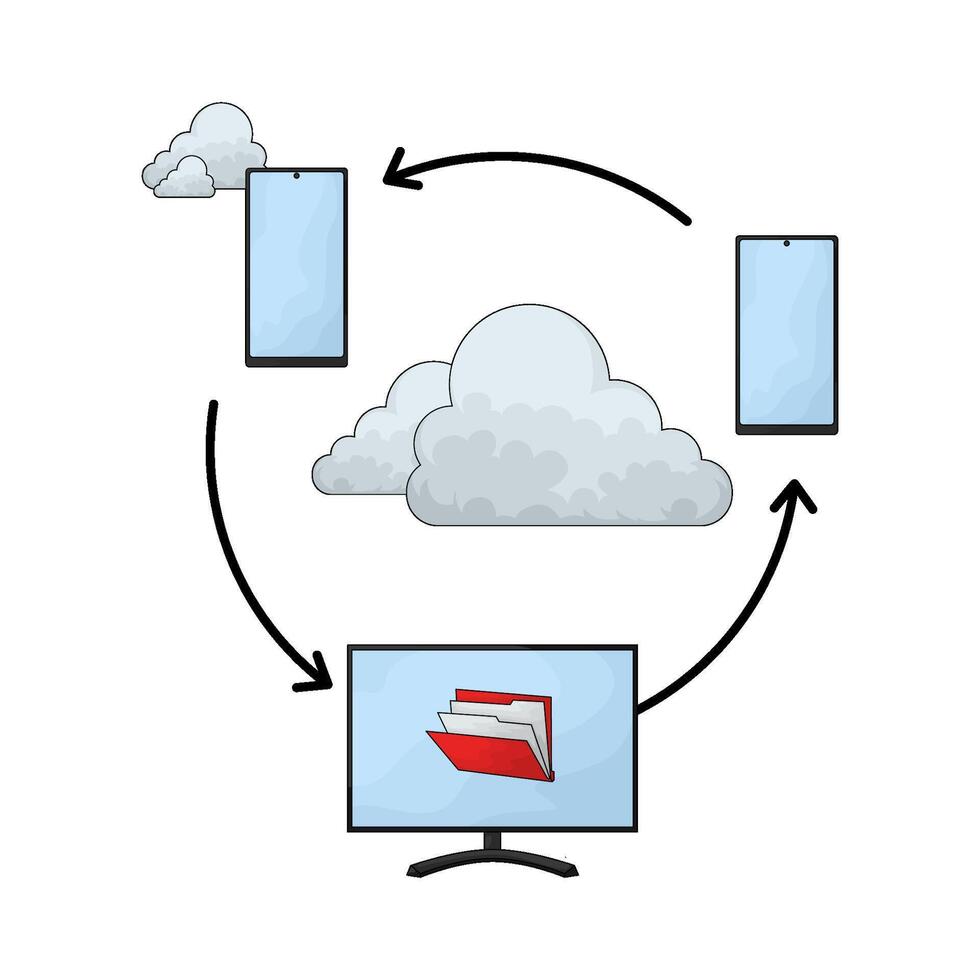 illustration of Online Backup Folder vector