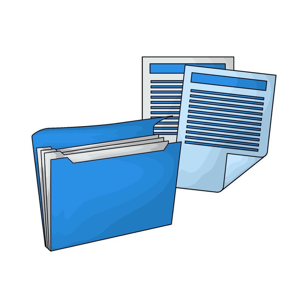 document with folder vector