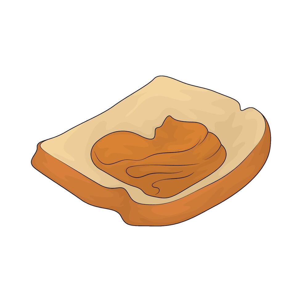 toast with peanut butter vector