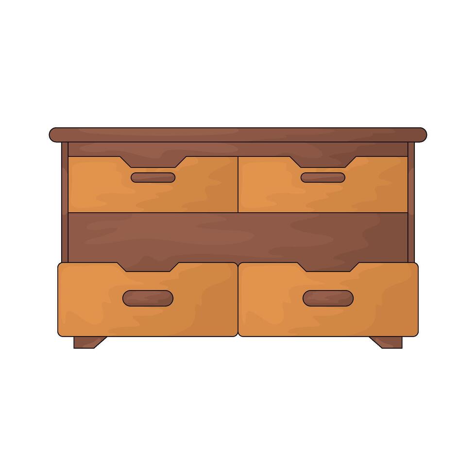wooden drawer illustrations vector