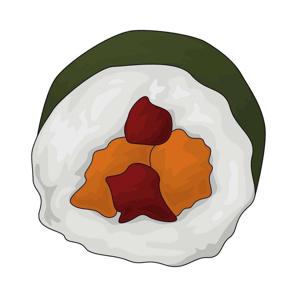 sushi roll slice vector