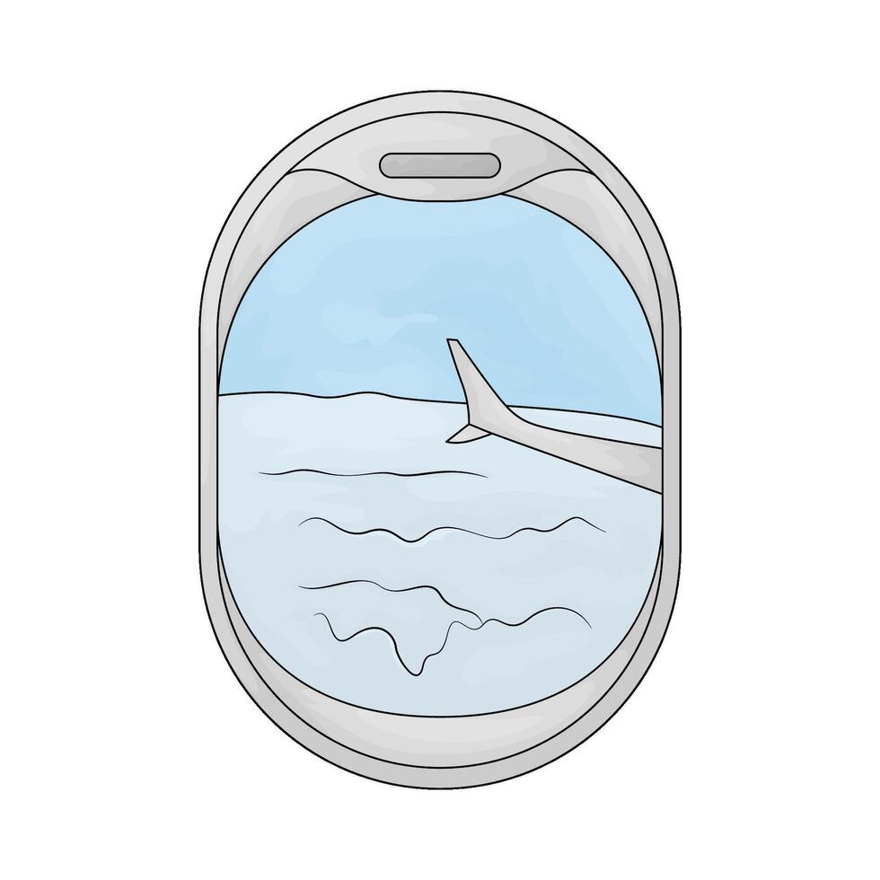 airplane window illustration vector