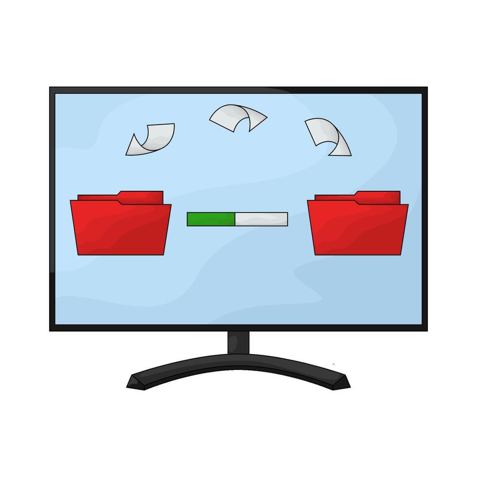 illustration of folder upload progress vector