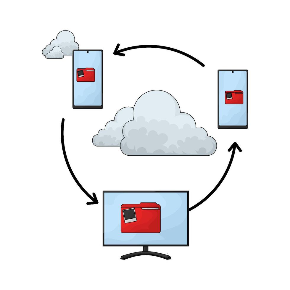 illustration of Online Folder Backup vector
