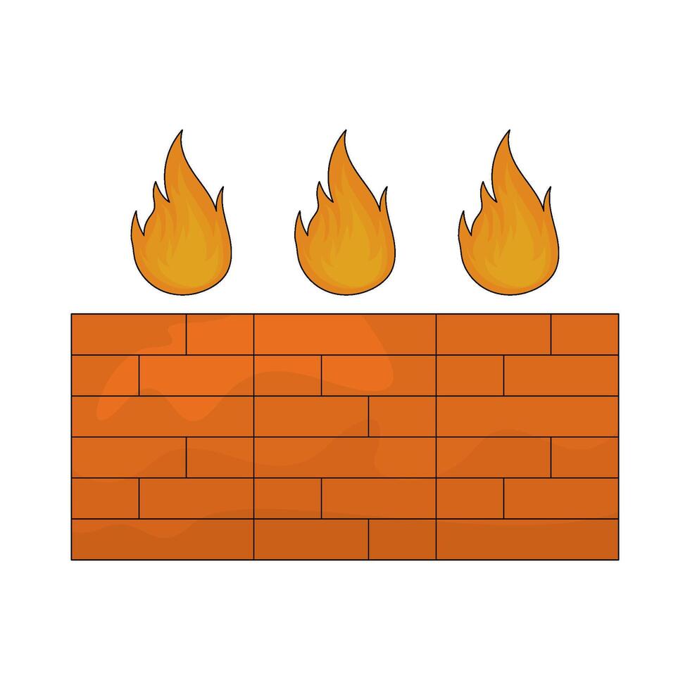Cyber Security firewall vector