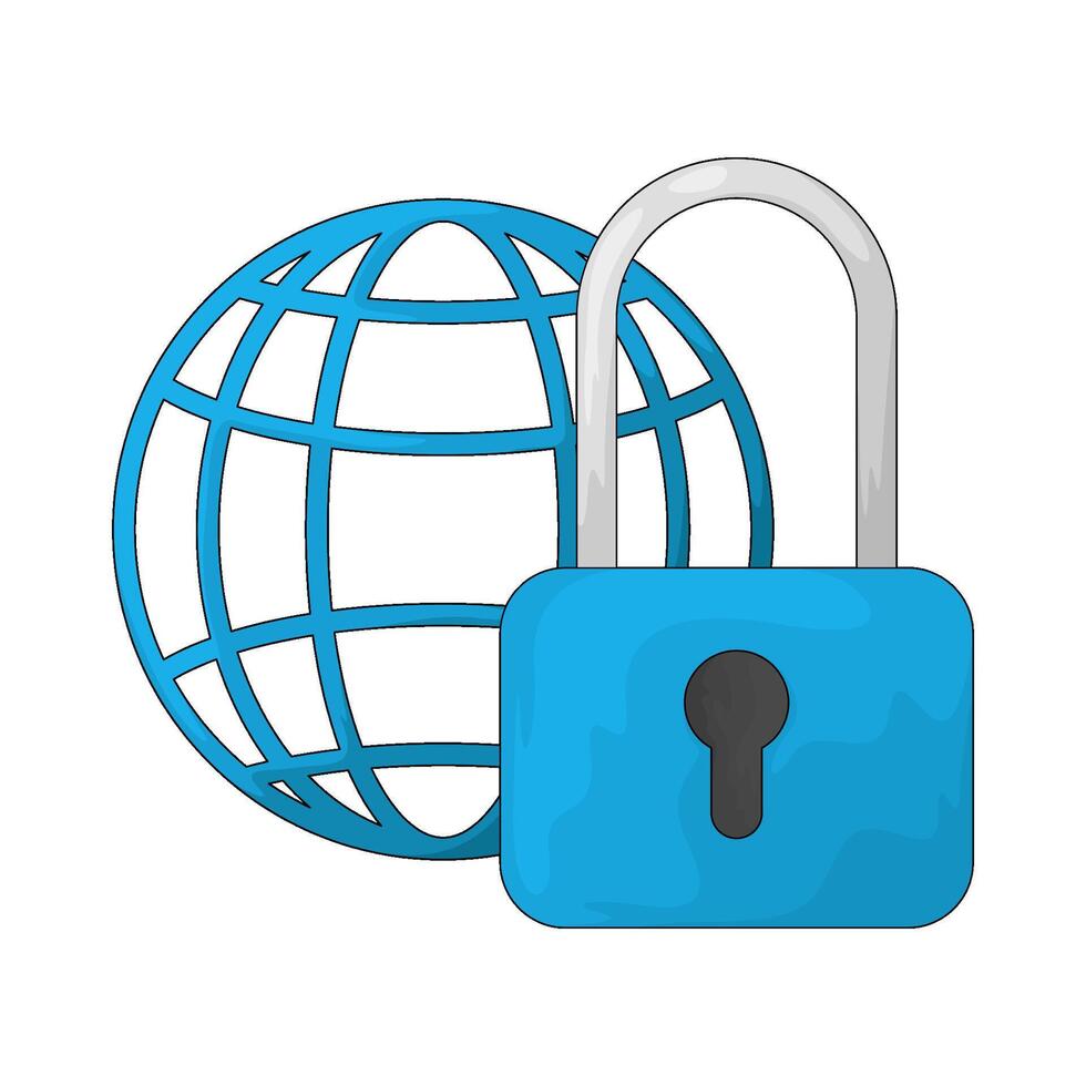 illustration of internet security vector