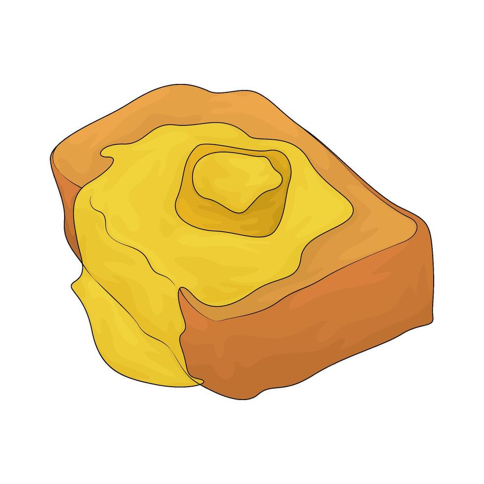 toast with butter illustration vector