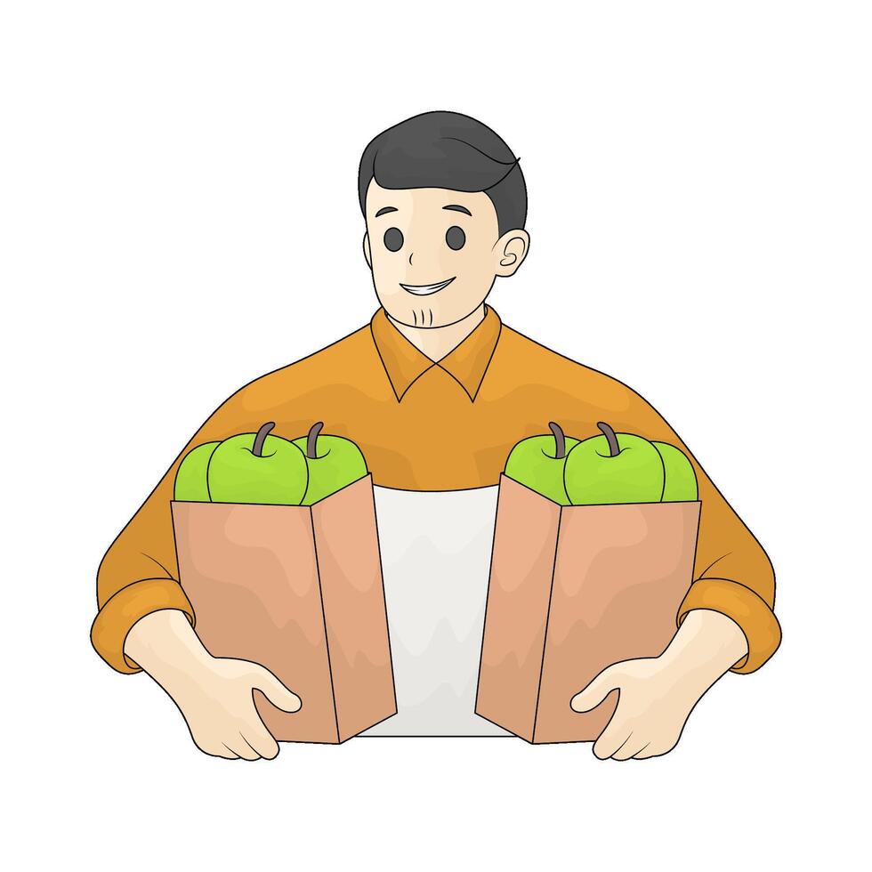 Dad brought the groceries vector