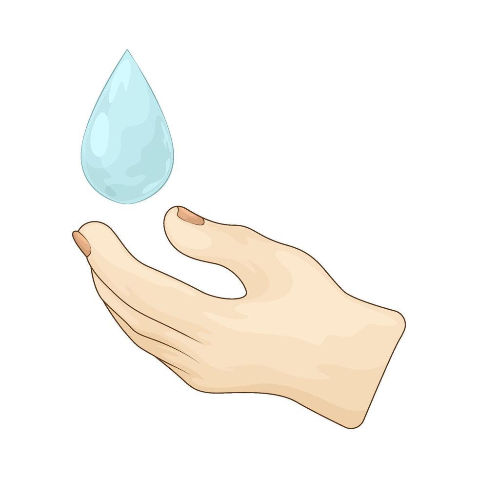 water drop with hands vector