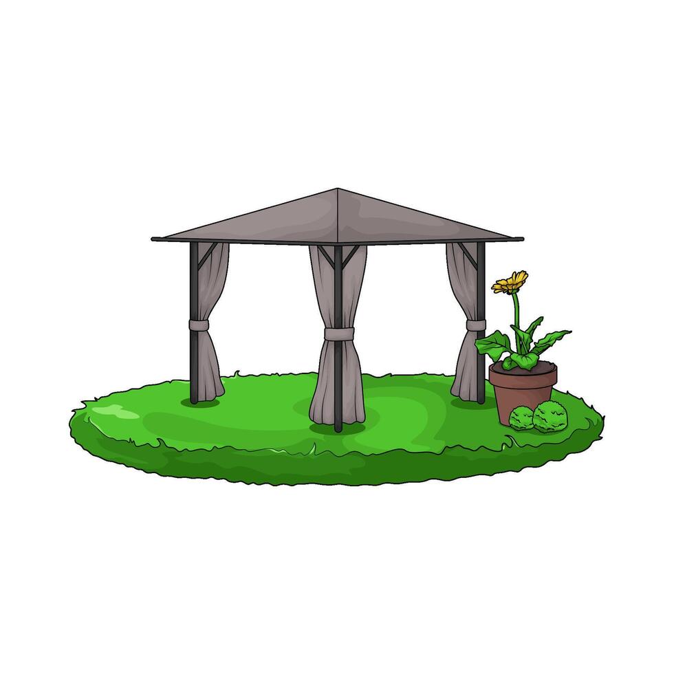 Canopy with Frame and Fabric vector
