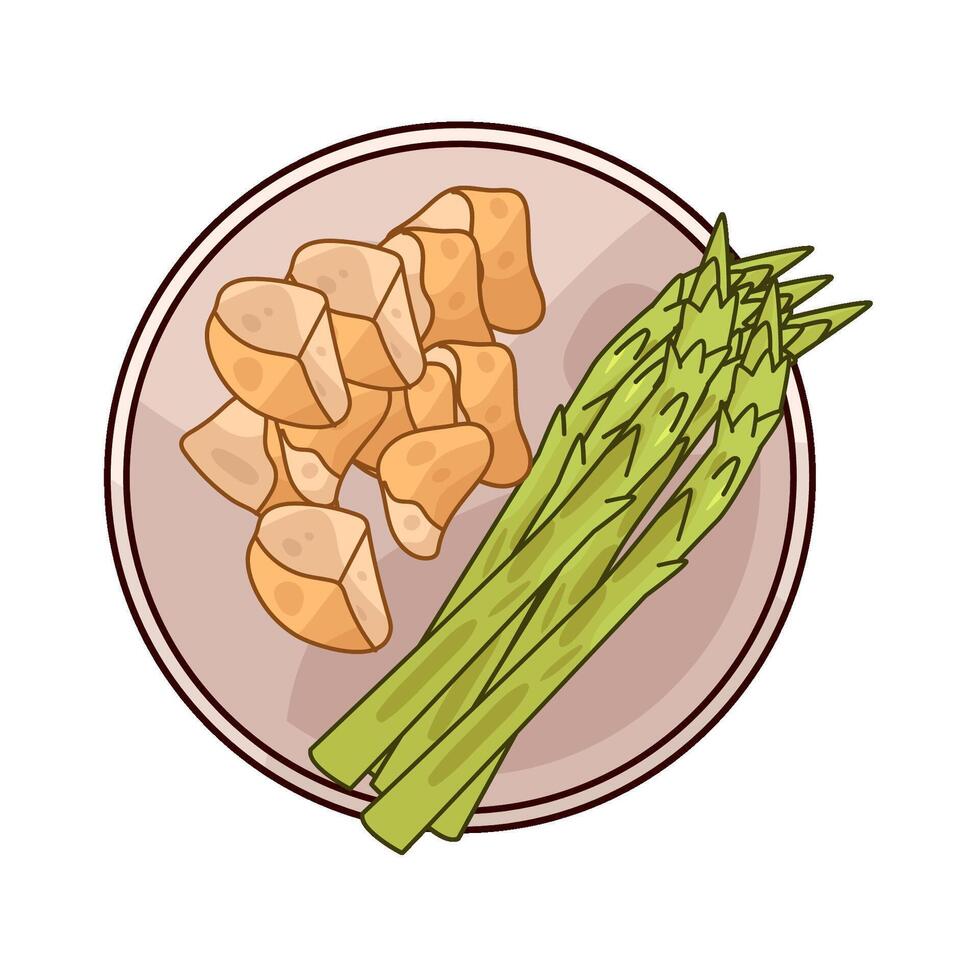 Chicken and Asparagus vector