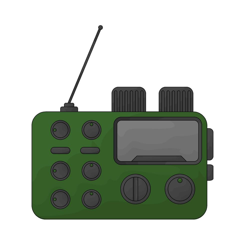 Military radio illustration vector