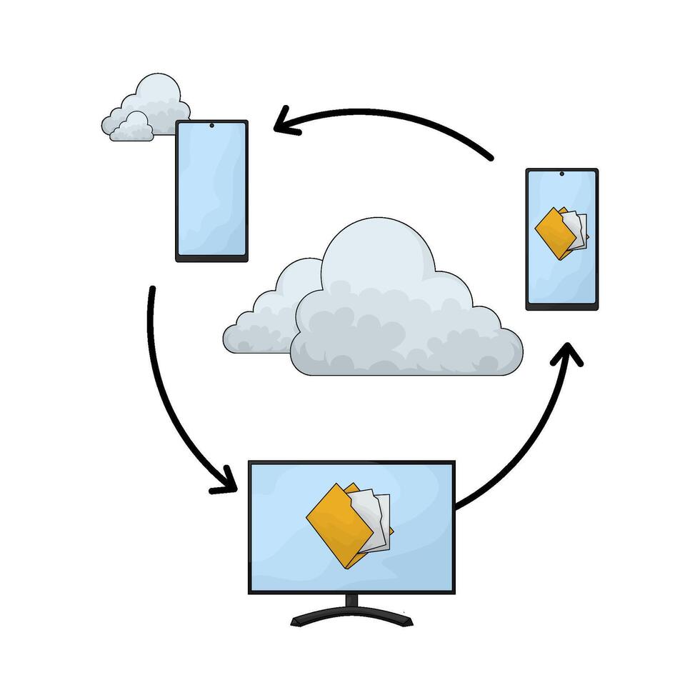 illustration of Online Backup Folders vector