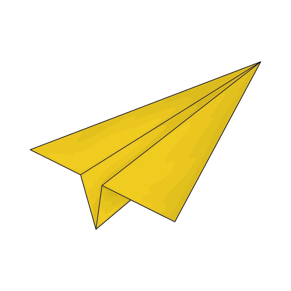 illustration of a yellow paper plane vector