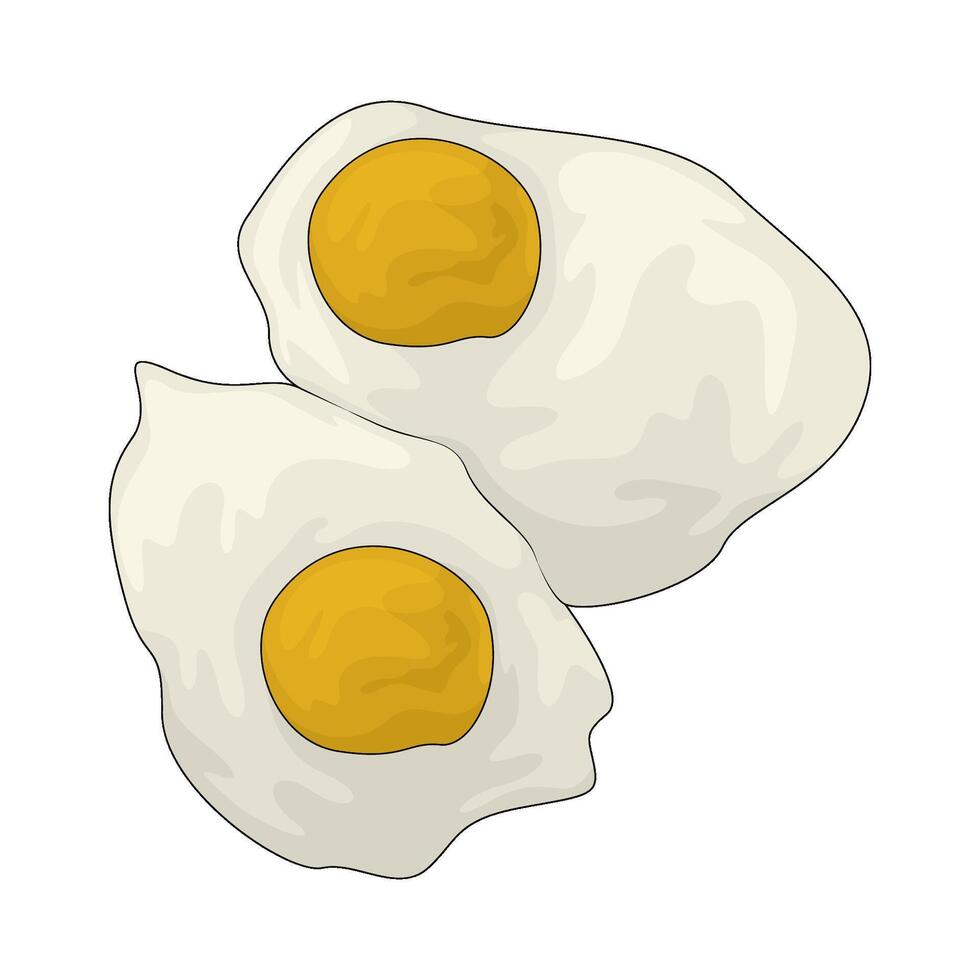 two fried eggs vector