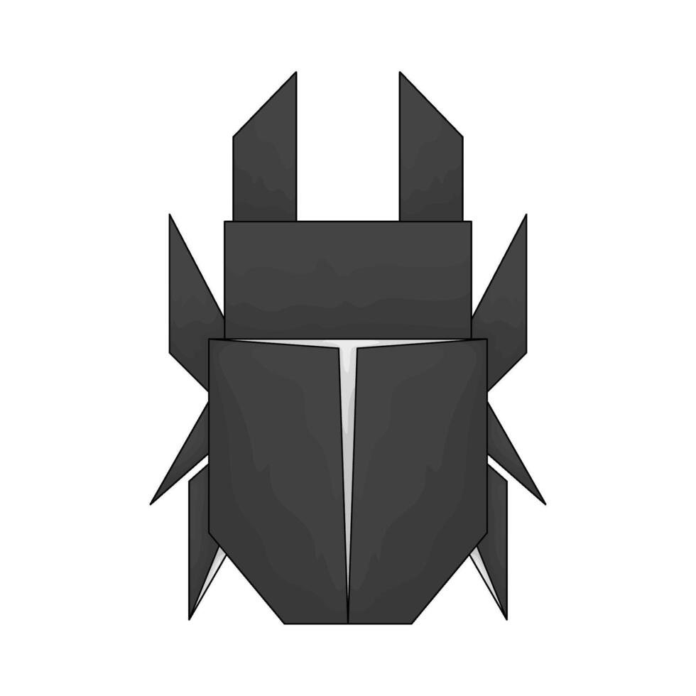 Origami beetle illustration vector