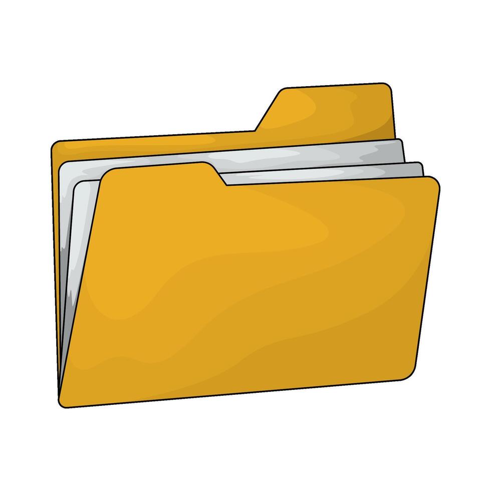 empty yellow folders vector