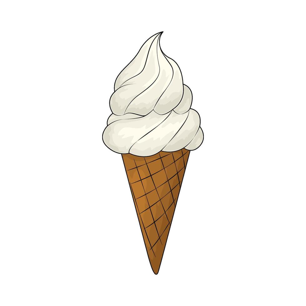 vanilla ice cream illustration vector