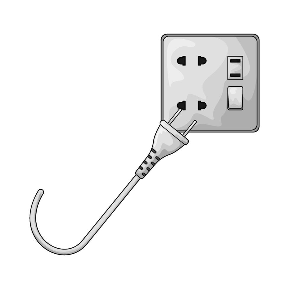 Electrical Socket with plug vector