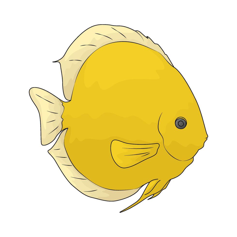 yellow fish illustration vector