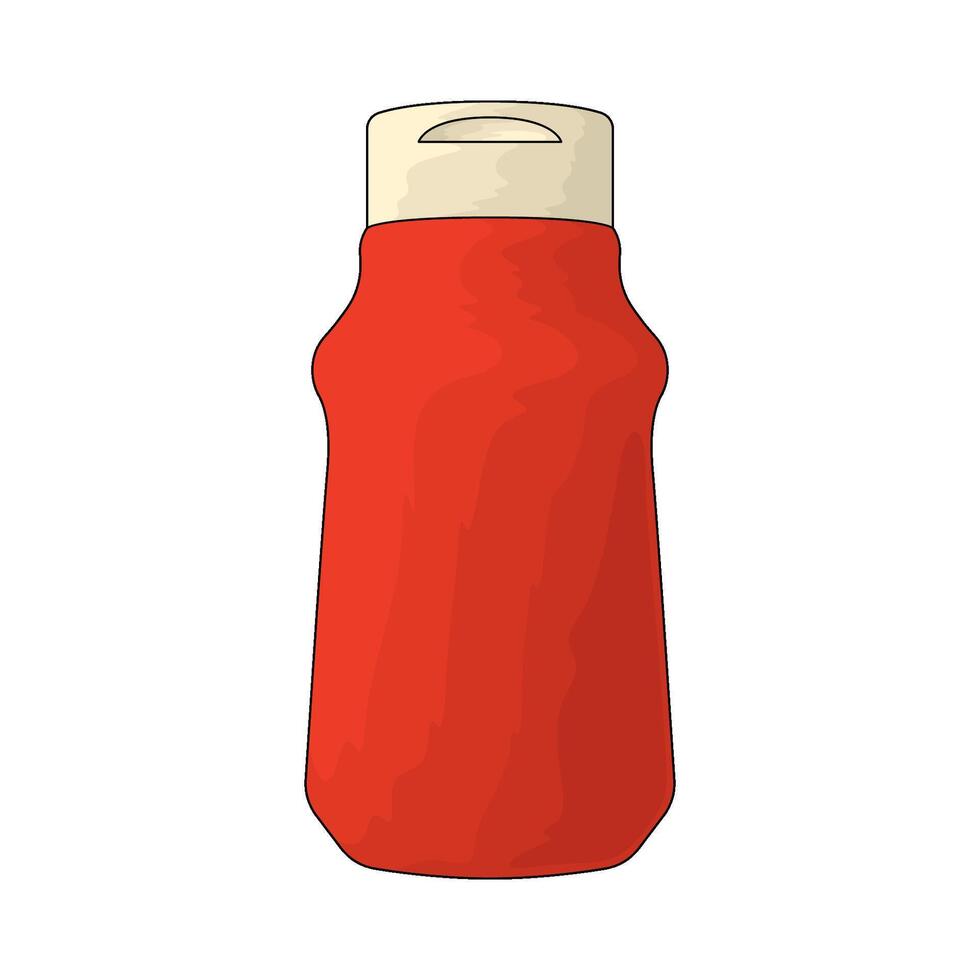 delicious ketchup bottle vector
