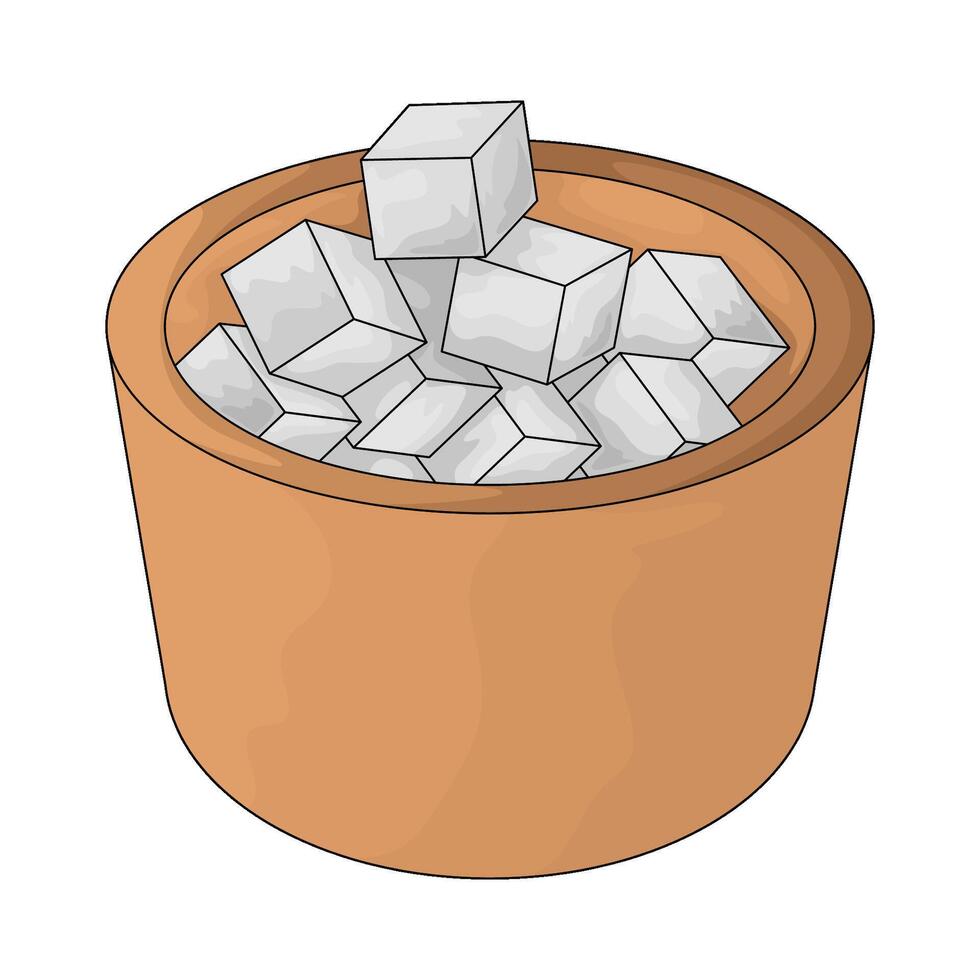 ice cubes bucket vector