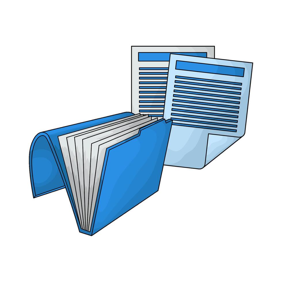 illustration of document with folders vector