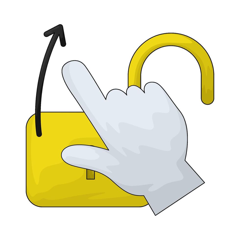 unlock the padlock vector